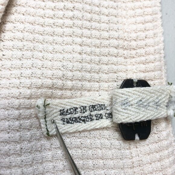 Free People Sweater Womens S Blossom Printed Balloon Sleeve Thermal Waffle Boho - Picture 8 of 8